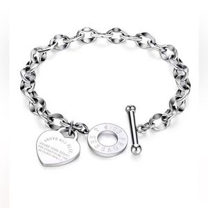Silver Heart Bracelet: Proverbs 4:23